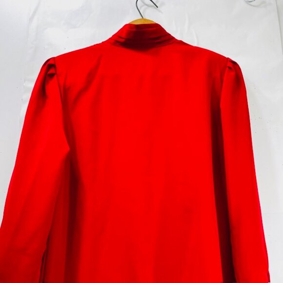 Vintage Yves St. Clair Blouse in red , pleated button up work/casual (B29) - Picture 6 of 6